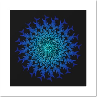 Tribal Hammerhead Mandala Posters and Art